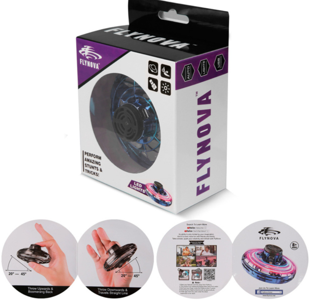 Mini Fingertip Gyro Interactive Decompression Toy Drone LED UFO Type Flying Helicopter Spinner Toy Kids - Image 11