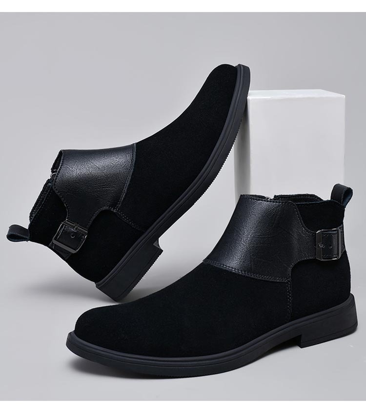 High-top British-style Leather Zip-up Ankle Boots