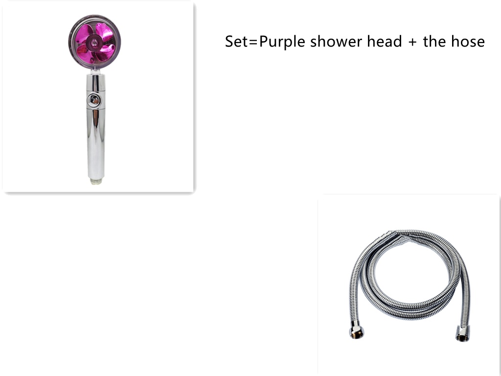 Shower Head Water Saving Flow 360 Degrees Rotating With Small Fan ABS Rain High Pressure Spray Nozzle Bathroom Accessories - Image 105