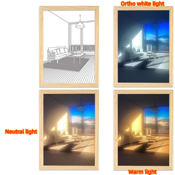 Illuminated Picture LED Decorative Light Painting Bedside Picture Style Creative Modern Simulate Sunshine Drawing Night Light Gift - Image 51
