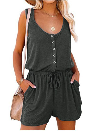 Sleeveless Jumpsuit Waist-Cinching Lace-Up - Image 6