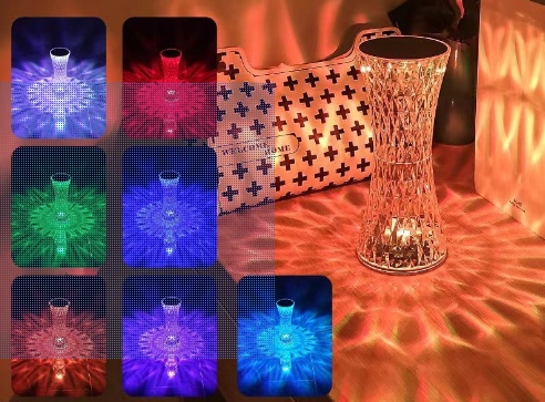 Creative Crystal Diamond Table Lamp Rechargeable Acrylic Bedroom Bedside - Image 15