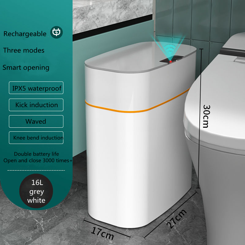 Smart Trash Can With Lid For Bedroom And Living Room Kitchen Storage Box Trash Can Induction Small Car Box Automatic Smart Dustbin Smart Trash Bin - Image 29