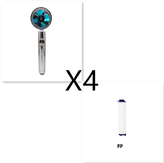Shower Head Water Saving Flow 360 Degrees Rotating With Small Fan ABS Rain High Pressure Spray Nozzle Bathroom Accessories - Image 76