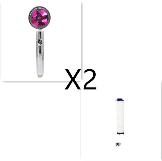 Shower Head Water Saving Flow 360 Degrees Rotating With Small Fan ABS Rain High Pressure Spray Nozzle Bathroom Accessories - Image 63