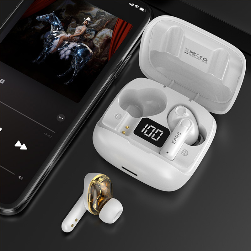 New Mini Transparent Wireless Bluetooth Headset Digital Display ENC Noise Reduction True Wireless Sports Music - Image 30
