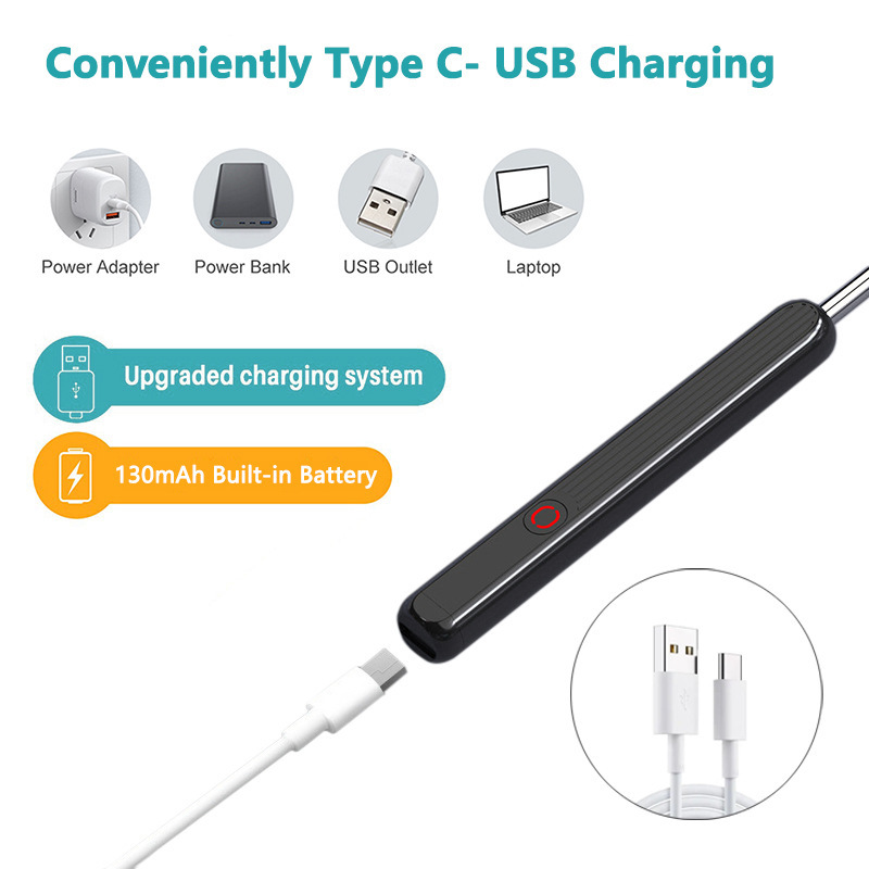 NE3 Ear Cleaner Otoscope Ear Wax Removal Tool With Camera LED Light Wireless Ear Endoscope Ear Cleaning Kit For I-phone - Image 5