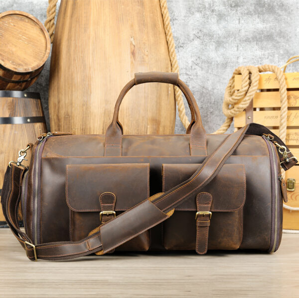 Leather Handheld Portable Travel Bag - Image 1