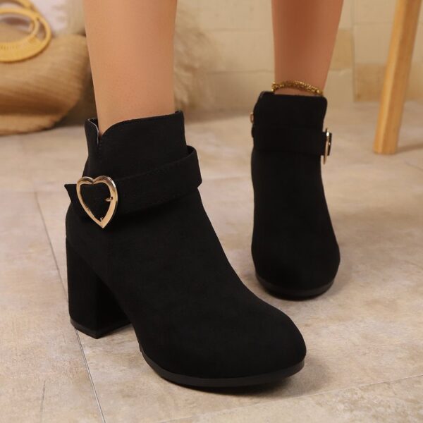 Plus-size British-style Square-toe High-heeled Versatile Womens Ankle Boots - Image 10