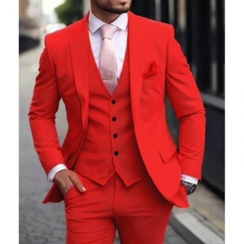 Mens Three-Piece Solid-Color High-End Stylish Suit With A Sophisticated Vibe - Image 51
