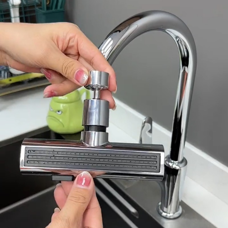 Kitchen Faucet Waterfall Outlet Splash Proof Universal Rotating Bubbler Multifunctional Water Nozzle Extension Kitchen Gadgets - Image 5