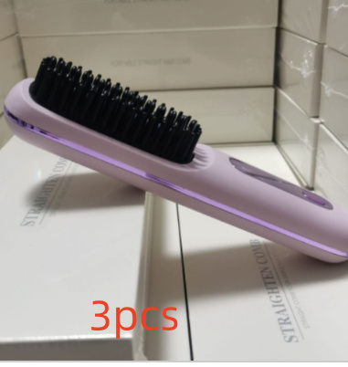 2 In 1 Straight Hair Comb Wireless Hair Straightener Brush Hair Fast Heating Portable Hot Curler USB Charging - Image 28