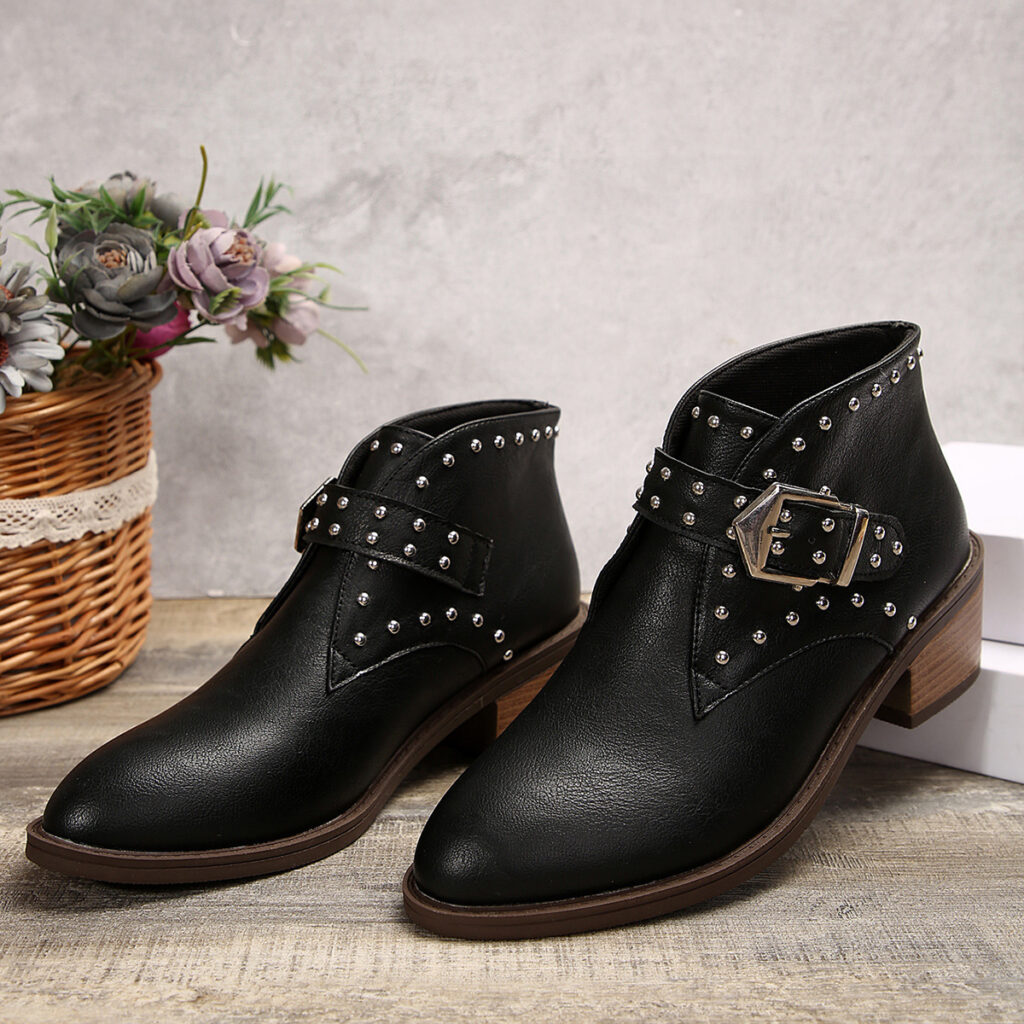 Mid-heel Boots Winter Pointed Toe Shafted