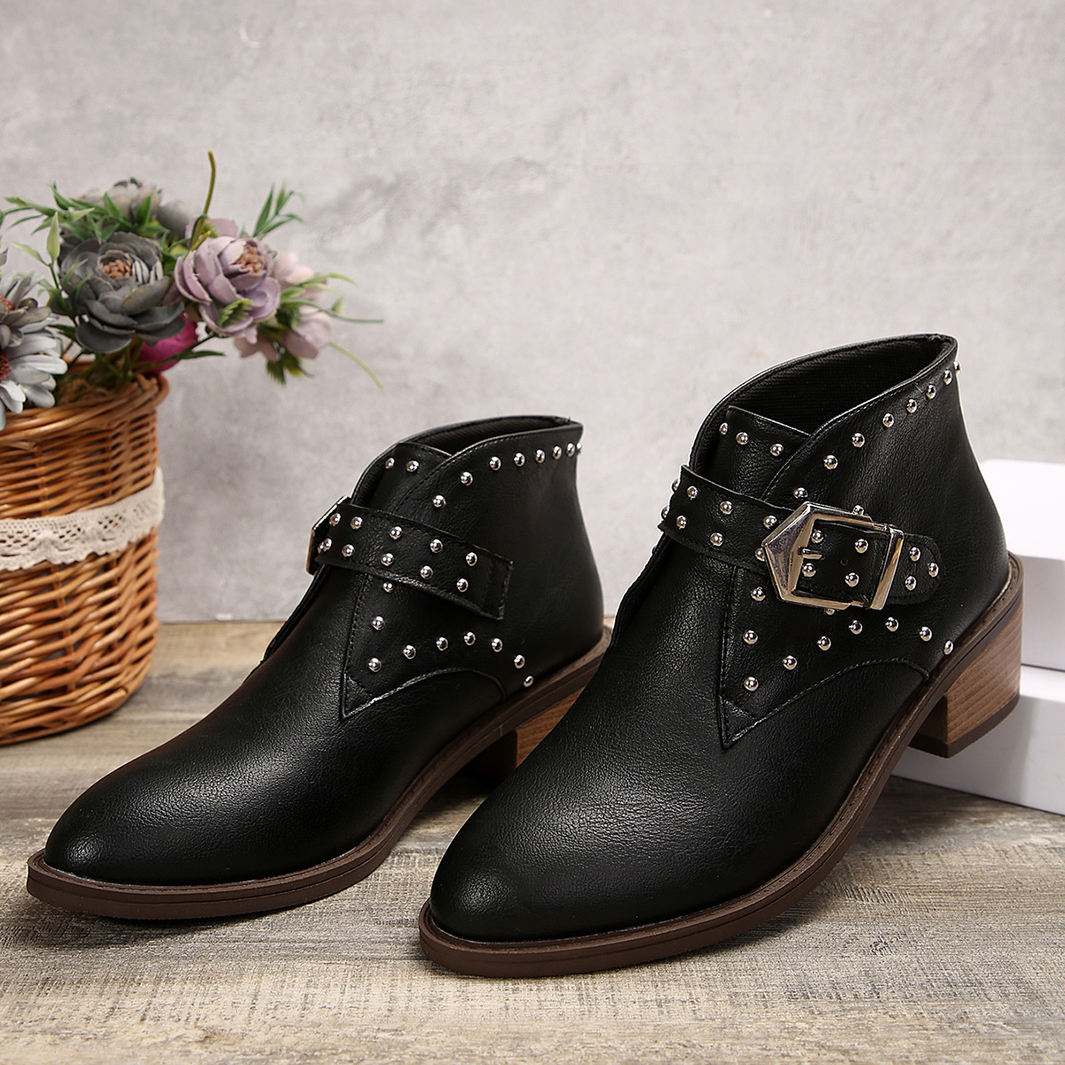 Mid-heel Boots Winter Pointed Toe Shafted - Image 2