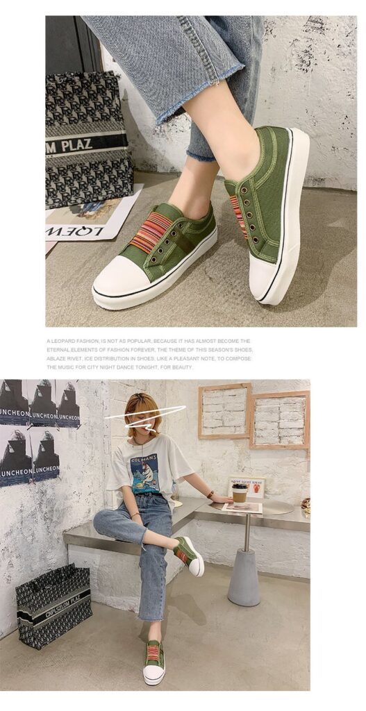 Women's Retro Zipper Fashion Patchwork Canvas Shoes