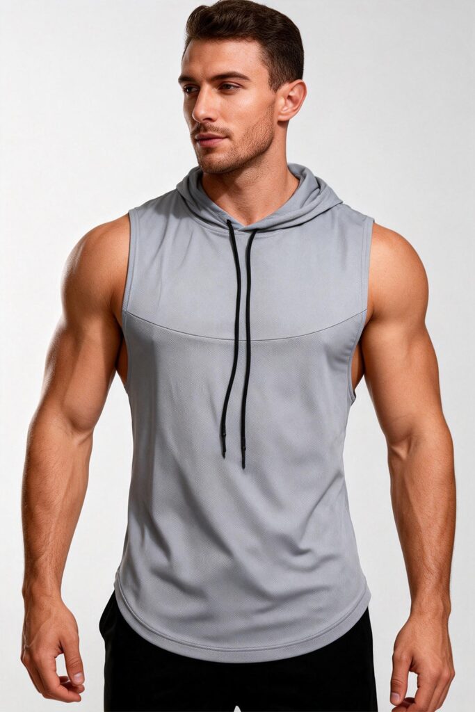 Men's High-Elastic Breathable Fitness Vest With Hood