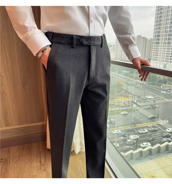 Men's Invisible Elastic Waist Thickened Warm Wool Trousers - Image 6
