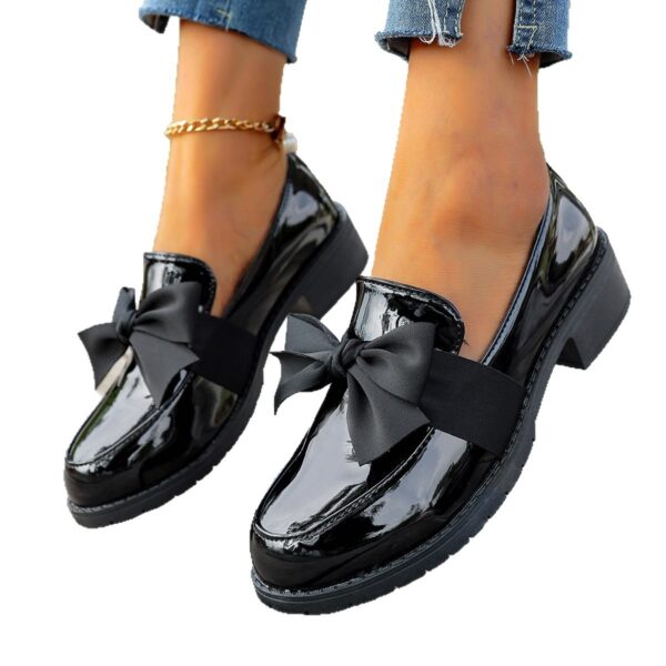 Plus-size Bow-knot Slip-on Loafers For Women - Image 5