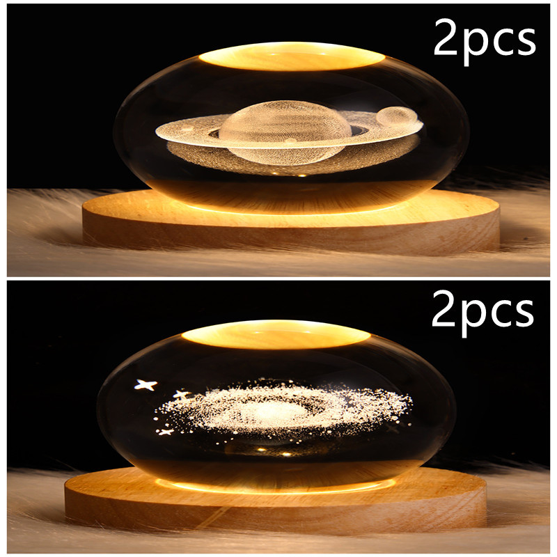 LED Night Light Galaxy Crystal Ball Table Lamp 3D Planet Moon Lamp Bedroom Home Decor For Kids Party Children Birthday Gifts - Image 27