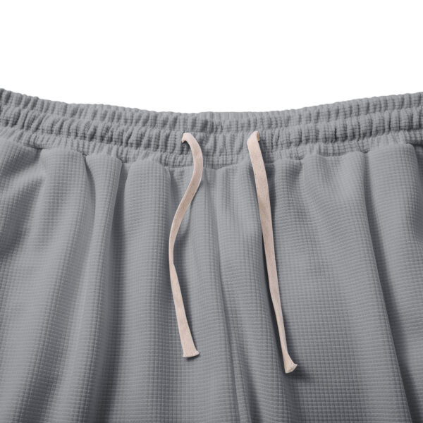 Mens Relaxed-fit Waffle-knit Wide-leg Athleisure Pants - Image 11