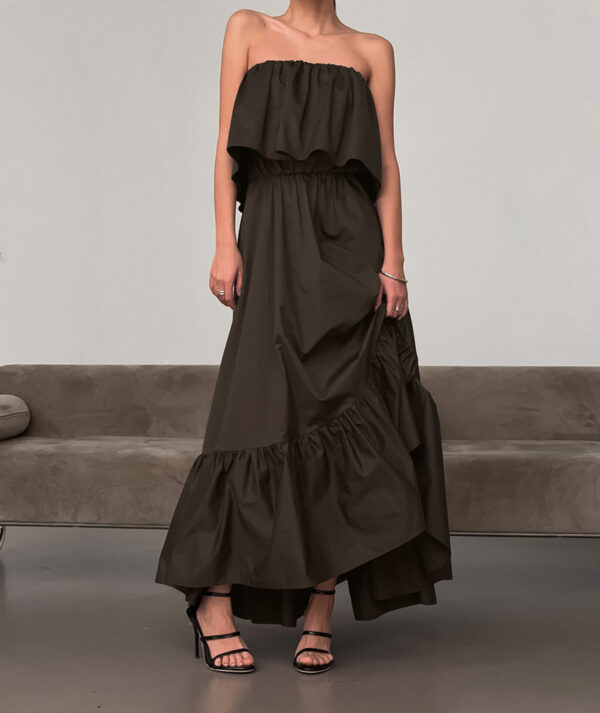 Fashionable Ruffled Strapless Dress - Image 10