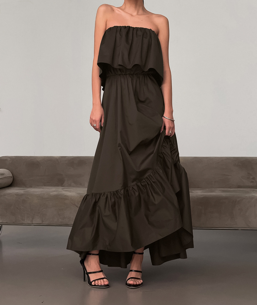 Fashionable Ruffled Strapless Dress - Image 10