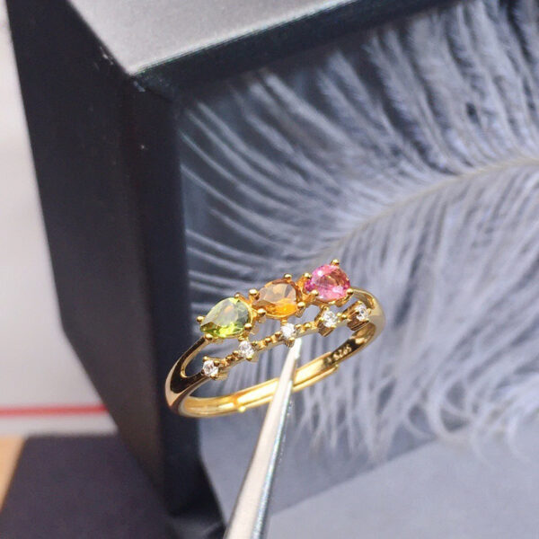 Womens Simulated Colorful Ruby Open End Ring - Image 5