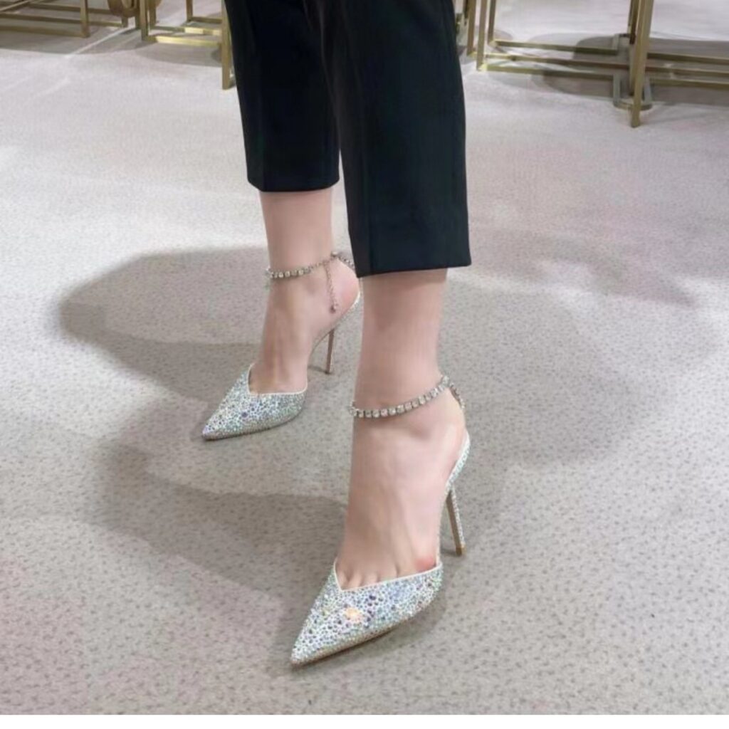 Gradient Color Full-Blown Crystal Fairy High Heels