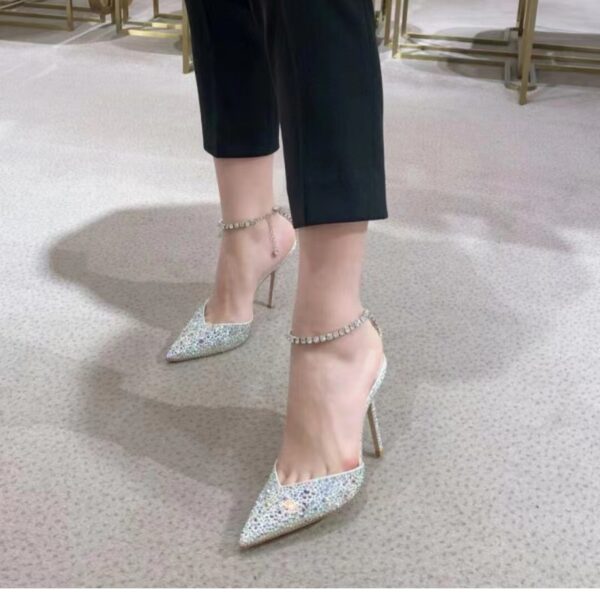 Gradient Color Full-Blown Crystal Fairy High Heels - Image 4