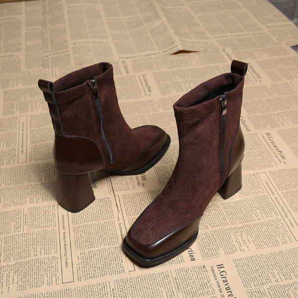 Fat Feet British Style Chunky Heel Booties - Image 10