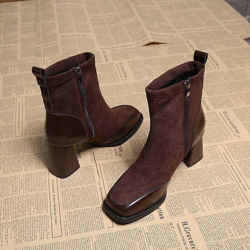 Fat Feet British Style Chunky Heel Booties - Image 10