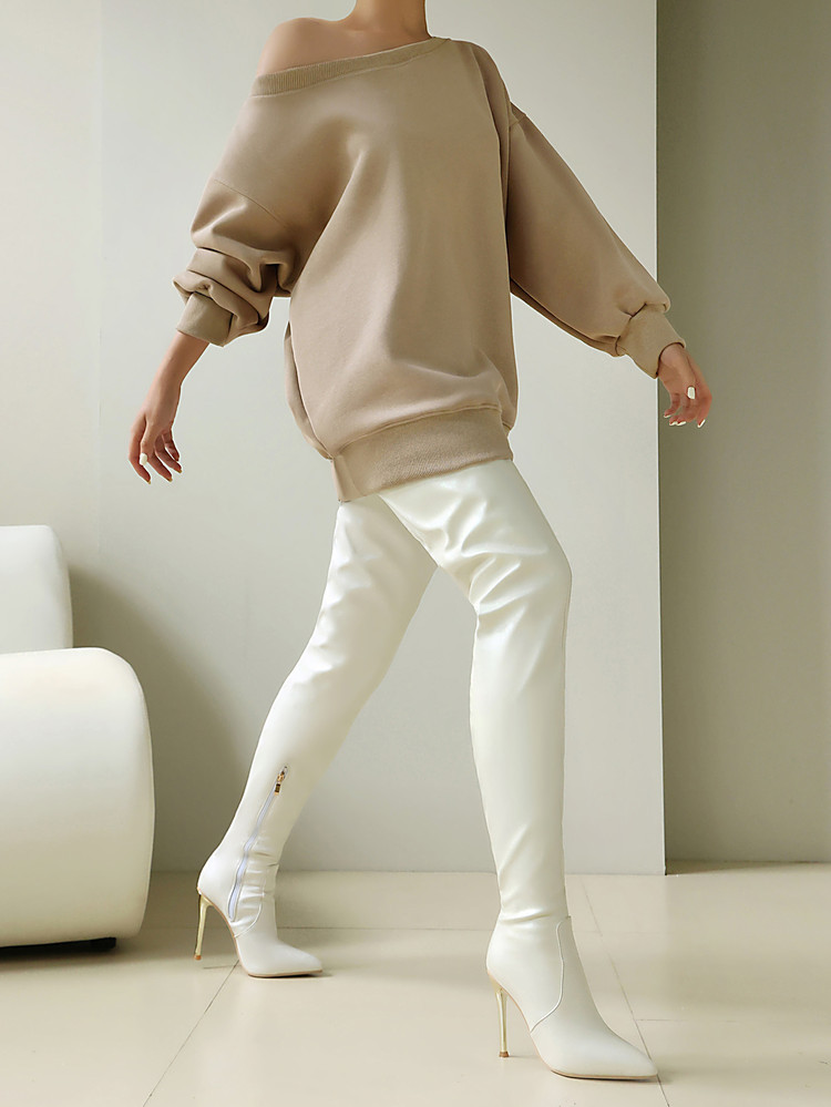 Sexy Slimming Pointed-toe Over-the-knee Boots With Stiletto Heels