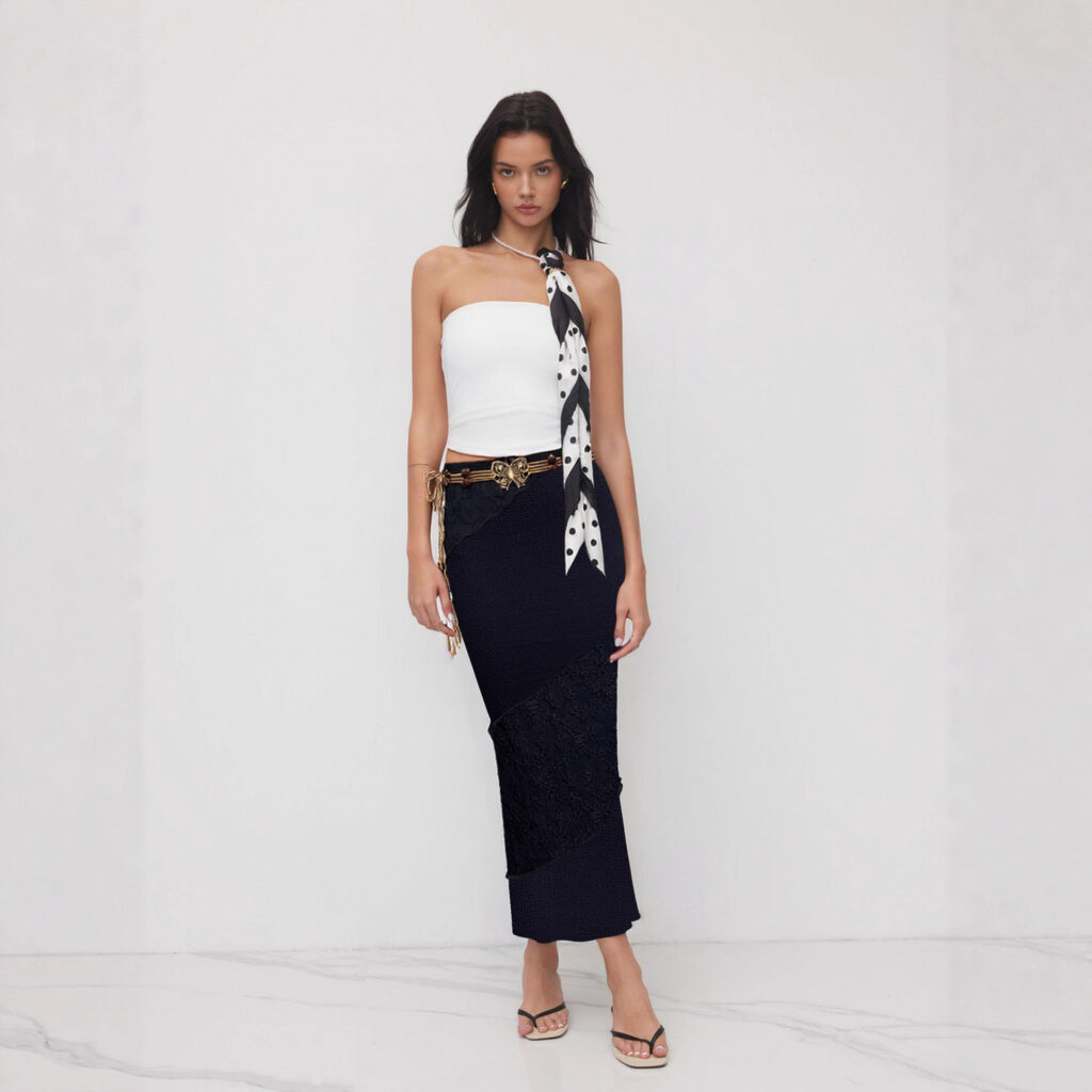 Retro Woven Butterfly Waist Cord Accessory Skirt