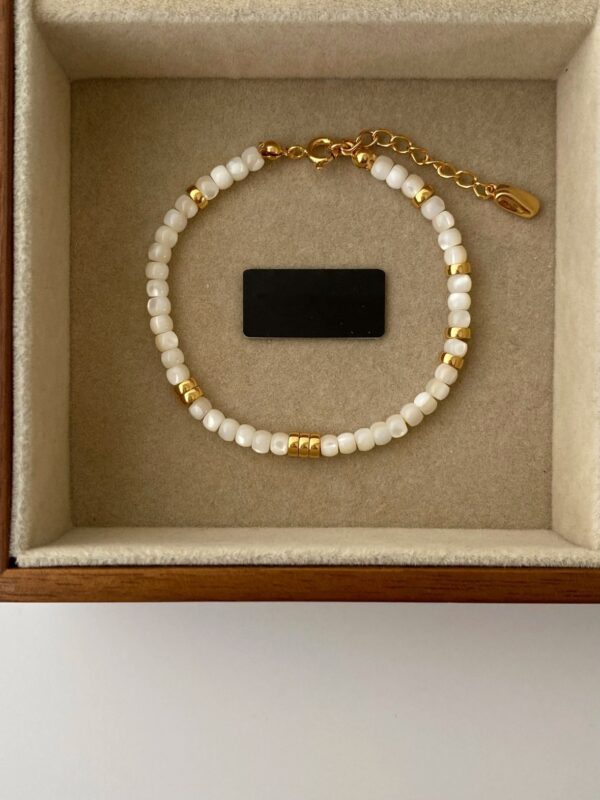 Tiger Eye Stone Blue Pattern Natural Freshwater Pearl Bracelet - Image 9