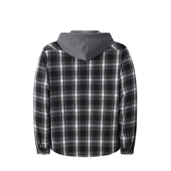 Mens Trendy Plaid Hooded Jacket - Image 19