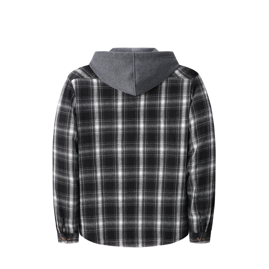 Mens Trendy Plaid Hooded Jacket - Image 19