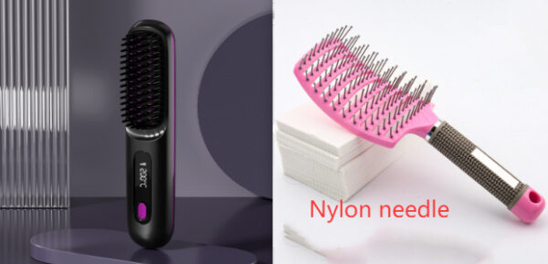 2 In 1 Straight Hair Comb Wireless Hair Straightener Brush Hair Fast Heating Portable Hot Curler USB Charging - Image 19