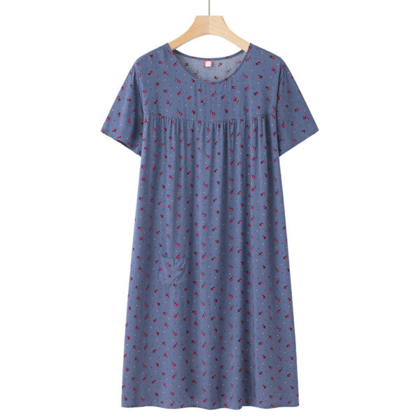 Women's Thin Loose Cotton Silk Short-Sleeve Dress - Image 9