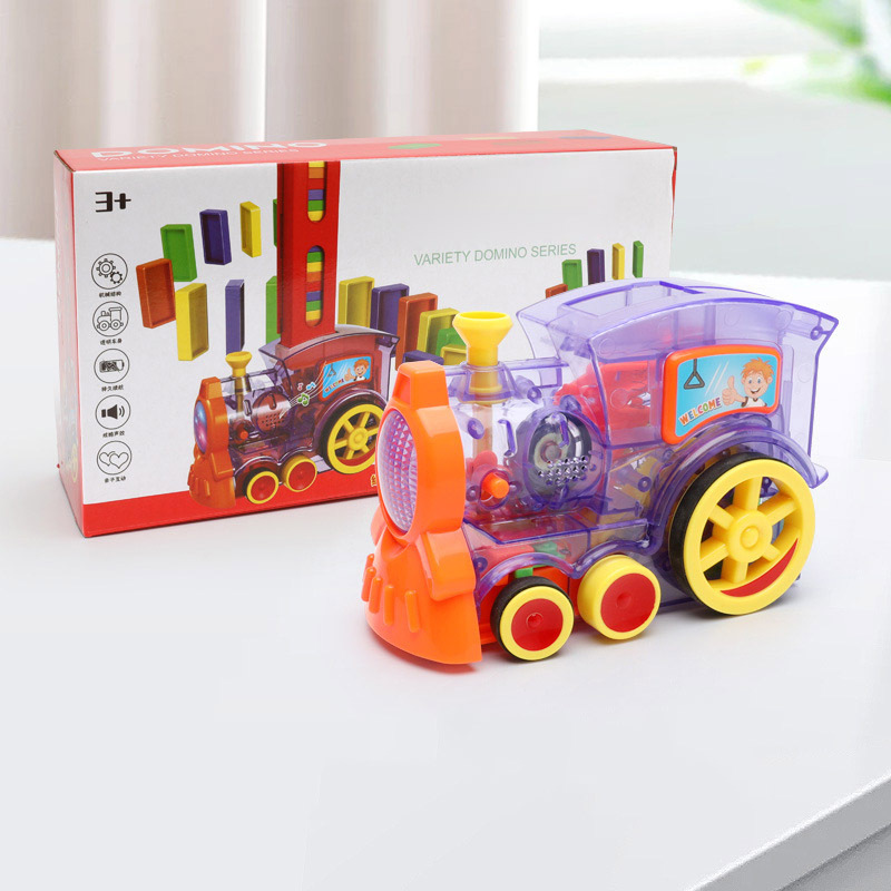 Domino Train Toys Baby Toys Car Puzzle Automatic Release Licensing Electric Building Blocks Train Toy - Image 3