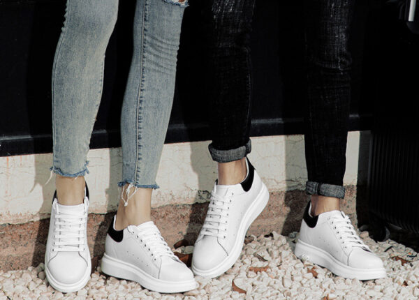 Korean-style Casual Invisible-heeled White Sneakers For Men Autumn Season - Image 29