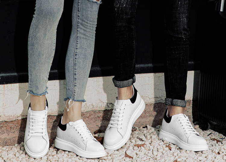 Korean-style Casual Invisible-heeled White Sneakers For Men Autumn Season