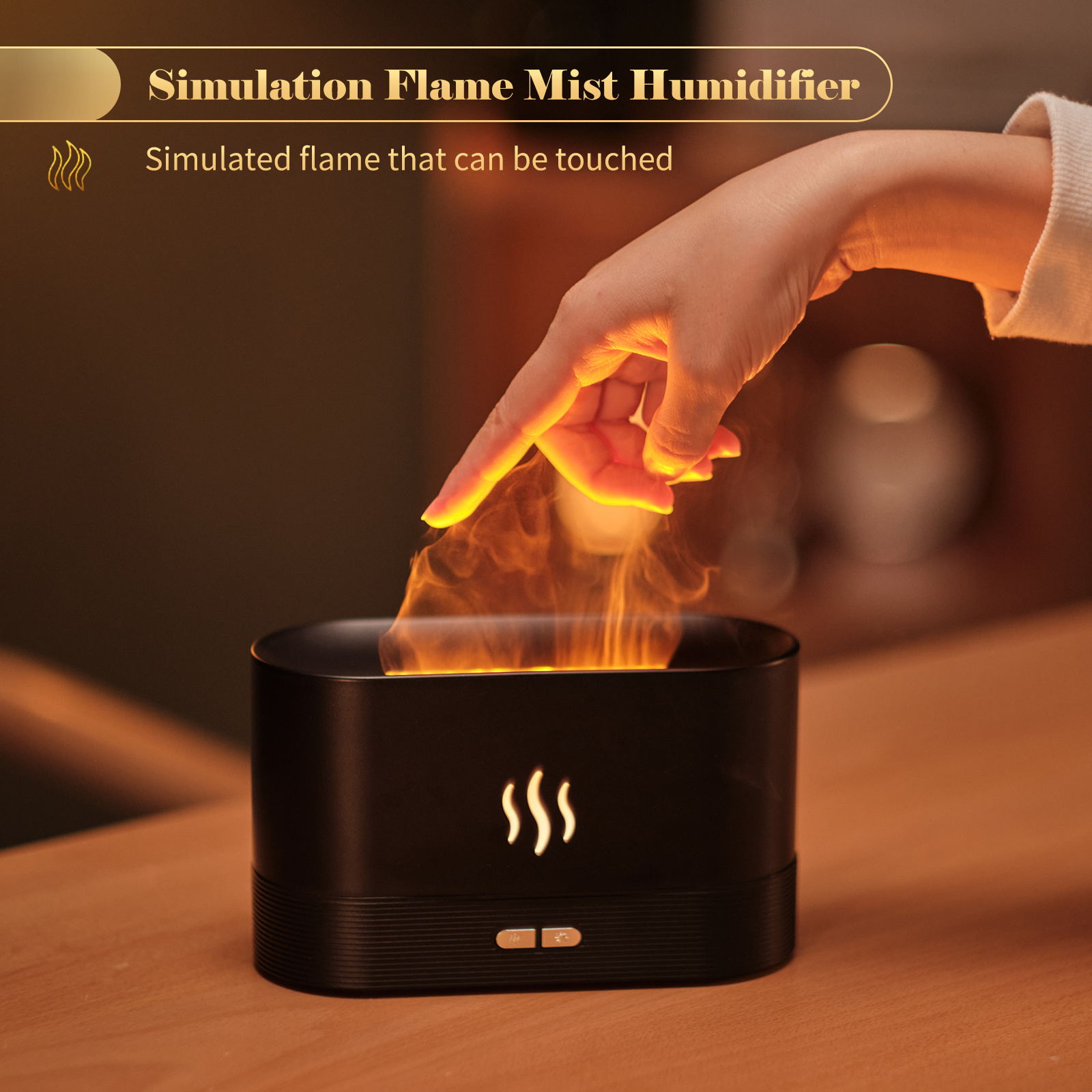 Aroma Diffuser With Flame Light Mist Humidifier Aromatherapy Diffuser With Waterless Auto-Off Protection For Spa Home Yoga Office - Image 4