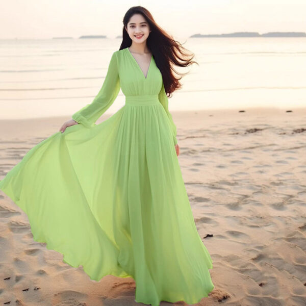 Beach Vacation Flowy Long Maxi Dress - Image 8