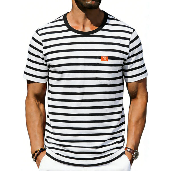 Men's Loose-fit Retro Simple Casual Crew-neck Short-sleeve T-shirt - Image 59