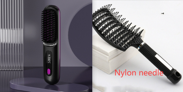 2 In 1 Straight Hair Comb Wireless Hair Straightener Brush Hair Fast Heating Portable Hot Curler USB Charging - Image 18