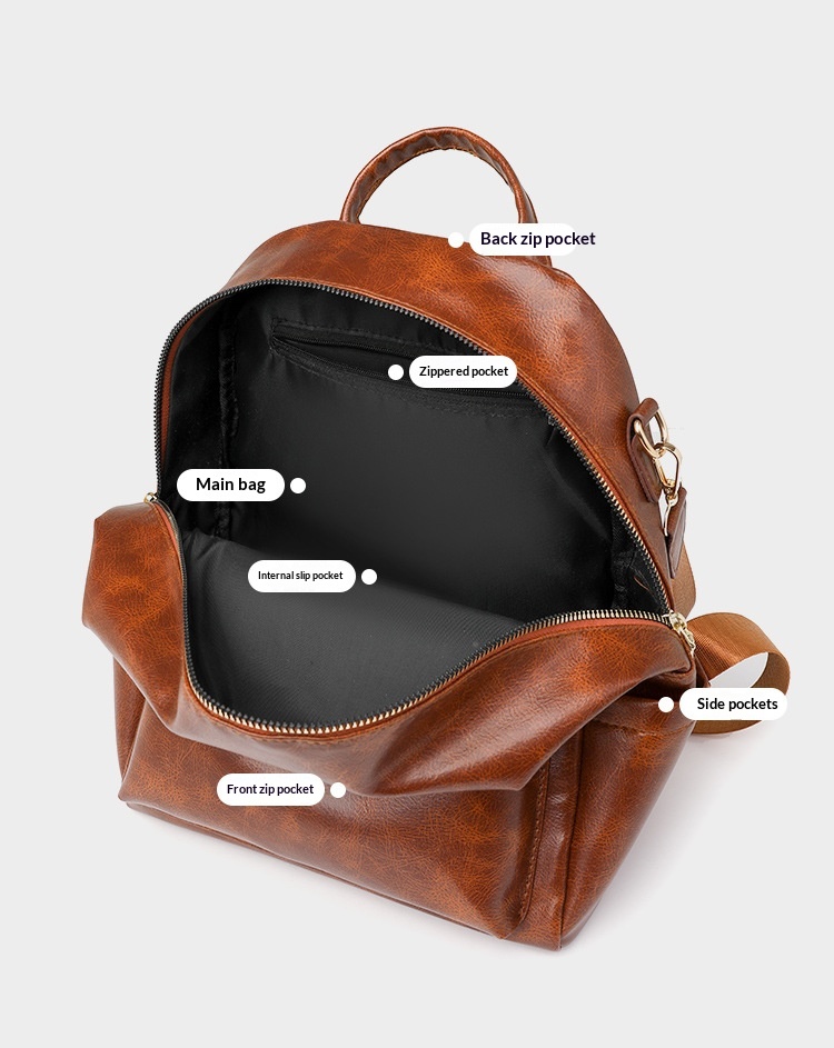 Korean-style Soft PU Large-Capacity Versatile SpringSummer New Arrival Womens Travel Backpack