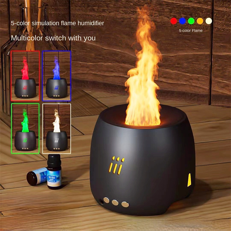 Flame Aroma Diffuser Air Humidifier Ultrasonic Cool Mist Maker Fogger Led Essential Oil Flame Lamp Difusor - Image 1