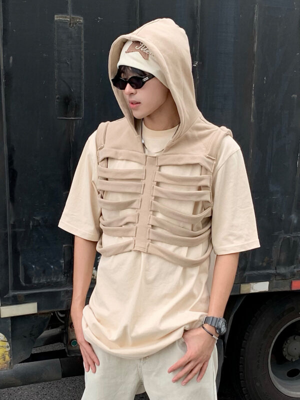 Loose, Versatile Designer-style Sleeveless Hooded Tank Top - Image 7