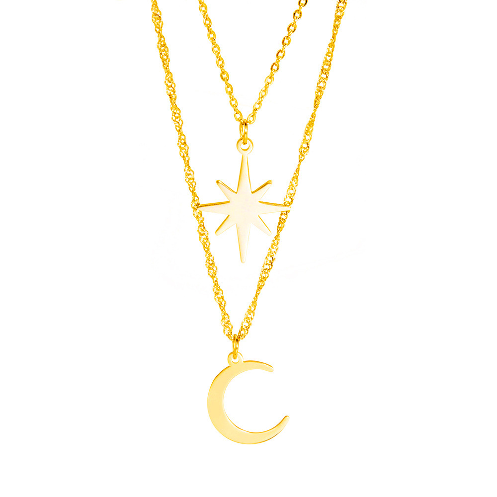 Japan-Korea Style Trendy Titanium Steel Cutout Fashionable Minimalist Clavicle Chain - Image 6