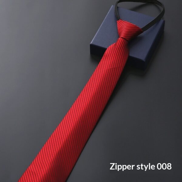 Mens Business Formal Zipper Tie With Blue Stripes - Image 30